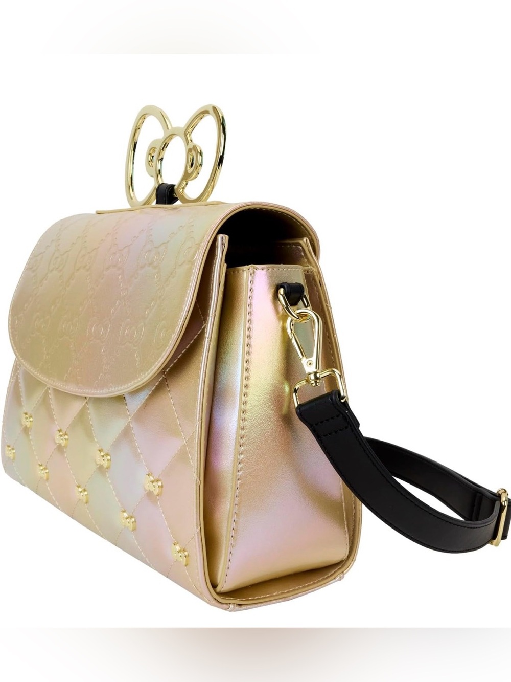 Iridescent Loungefly Sanrio 50th Anniversary Gold Crossbody Bag in Gold
